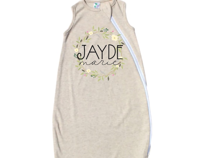 Personalized Baby Sleep Sack. Baby Shower Gift. Newborn Baby Gift