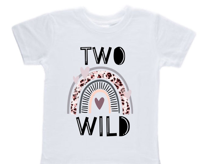 Personalized Rainbow TWO WILD Birthday Shirt. Leopard TWO wild, Rainbow  wild