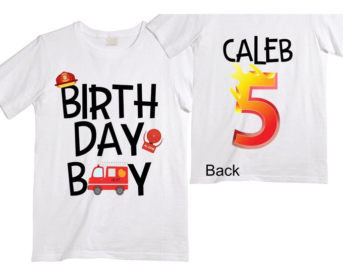 Personalized Sound the Alarm I'm 5 Fire Truck Truck FIVE Raglan Monster Truck theme Birthday Shirt. FIVE Birthday. FireTruck Birthday .