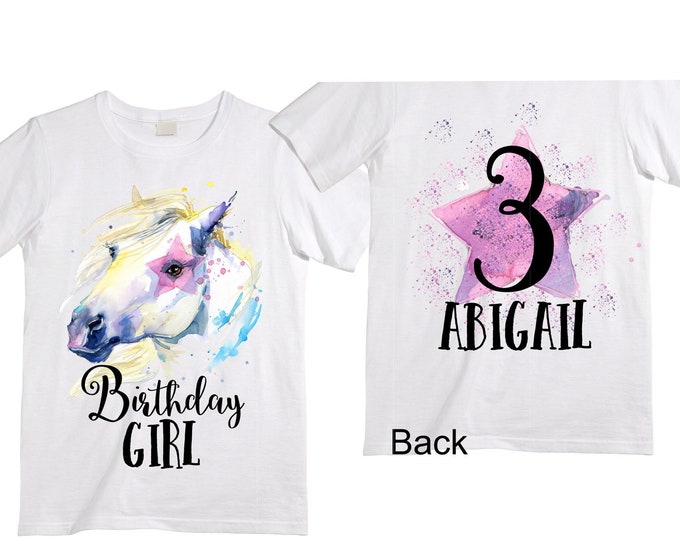 Personalized Horse Unicorn theme Birthday Shirt. Three Birthday. Girl's Floral Dino Birthday Shirt. Dinosaur Birthday Shirt. THREE Rex