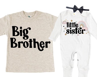 Big Brother/Little Sister Matching Sibling Set. Baby Shower Gift. Take Home Outfit. Matching Sibling Set