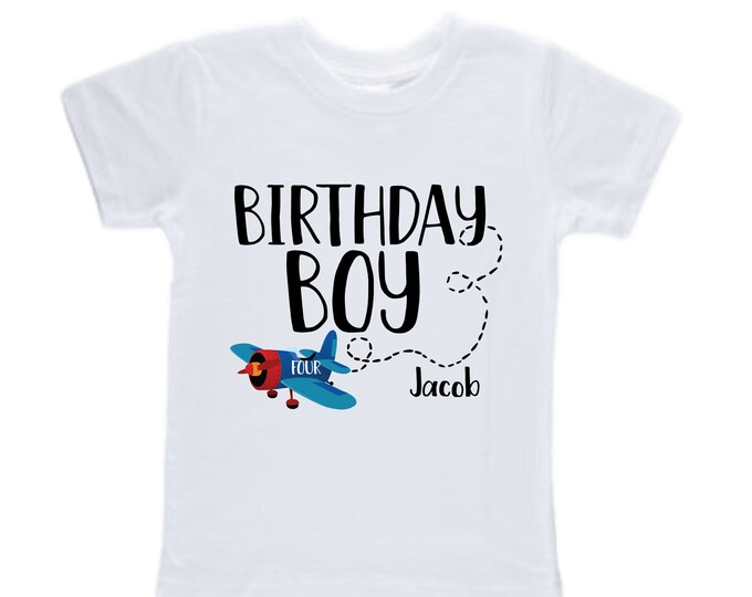 Personalized Airplane FOUR  Raglan Airplane theme Birthday Shirt. FOUR Birthday. Boy's Racing Birthday . Airplane Party Birthday
