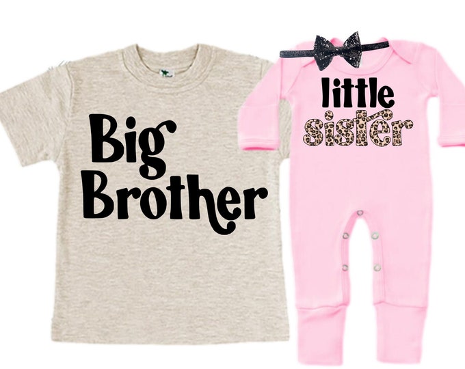 Big Brother/Little Sister Matching Sibling Set. Baby Shower Gift. Take Home Outfit. Matching Sibling Set