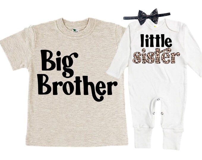 Big Brother/Little Sister Matching Sibling Set. Baby Shower Gift. Take Home Outfit. Matching Sibling Set