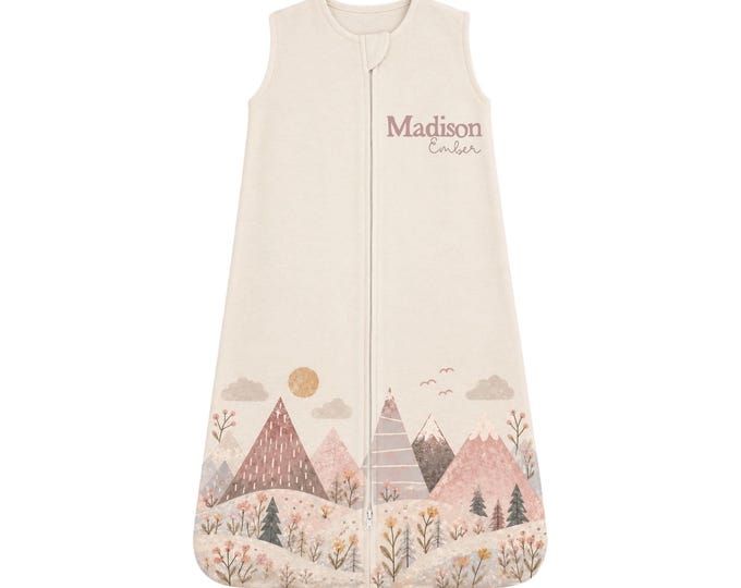 Personalized Baby Sleep Sack. Newborn Coming Home Outfit. Baby Sleep Sack. Bow and Floral themed