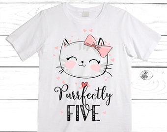 Cat / Kitten / Are you Kitten Me Right Meow/ Purr fectly / Birthday Girl Shirt. Cake Smash Birthday Shirt. 5th . Birthday Shirt.