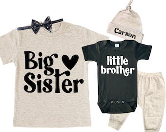 Big Sistelittle Brother Matching Sibling Set. Baby Shower Gift. Take