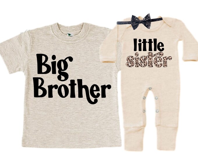 Big Brother/Little Sister Matching Sibling Set. Baby Shower Gift. Take Home Outfit. Matching Sibling Set