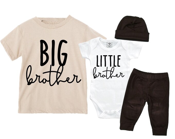 Big Brother/Little Brother Matching Sibling Set. Baby Shower Gift. Take Home Outfit. Matching Sibling Set