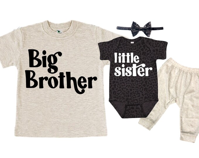 Big Brother/Little Sister Matching Sibling Set. Baby Shower Gift. Take Home Outfit. Matching Sibling Set