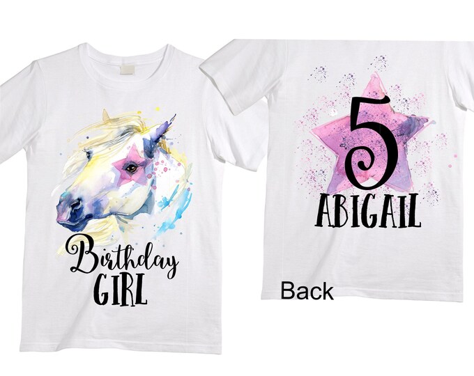 Personalized Horse Unicorn theme Birthday Shirt. Six Birthday. Girl's Floral Dino Birthday Shirt. Dinosaur Birthday Shirt.  6th Birthday