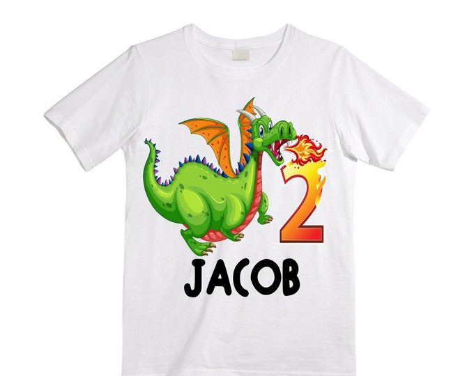 Personalized Dragon Themed Birthday Raglan Shirt. Dragon Birthday Shirt. Dragon Cake Smash Shirt
