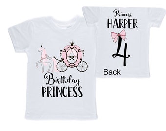 Personalized Birthday Princess Four Birthday Girl Shirt. Cake Smash Birthday Shirt. 4th . Birthday Shirt