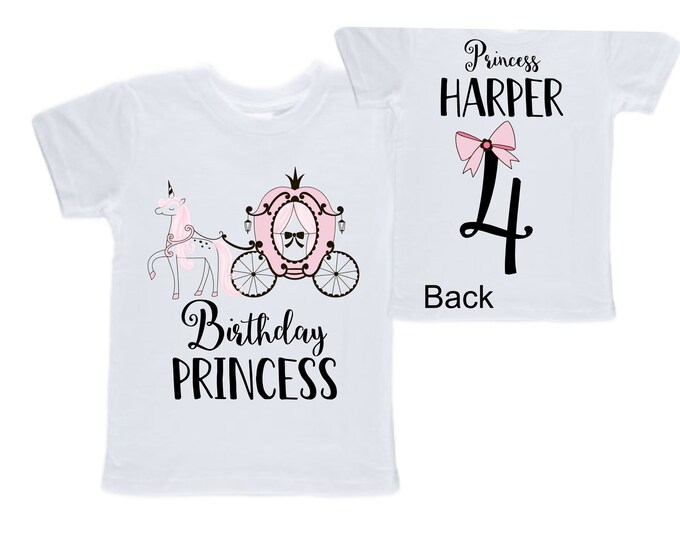 Personalized Birthday Princess Four Birthday Girl Shirt. Cake Smash Birthday Shirt. 4th . Birthday Shirt