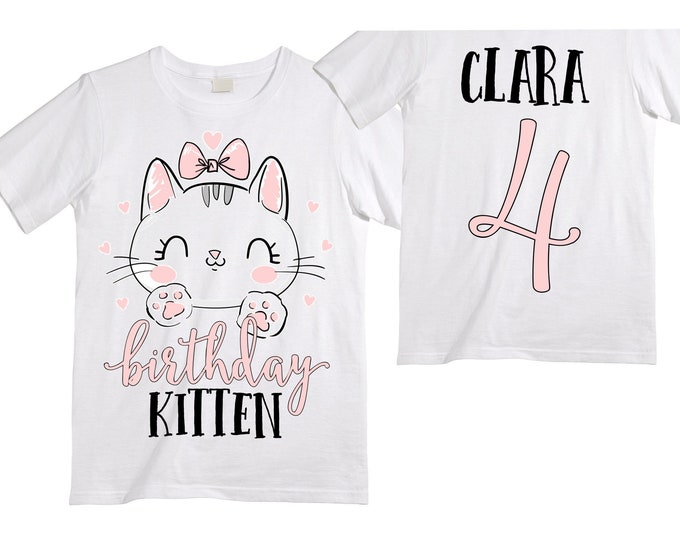 Cat / Kitten / Are you Kitten Me right Meow / Purr fectly /  Four Birthday Girl Shirt. Cake Smash Birthday Shirt. 4th . Birthday Shirt