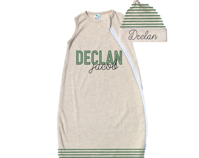 Personalized Baby Sleep Sack. Newborn Coming Home Outfit. Baby Sleep Sack