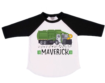 Personalized Trash Truck Garbage Truck theme Birthday Shirt. Two Birthday. Boy's Truck Birthday Shirt. Monster Truck Racing Birthday Shirt.