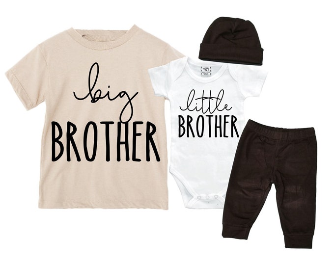 Big Brother/Little Brother Matching Sibling Set. Baby Shower Gift. Take Home Outfit. Matching Sibling Set