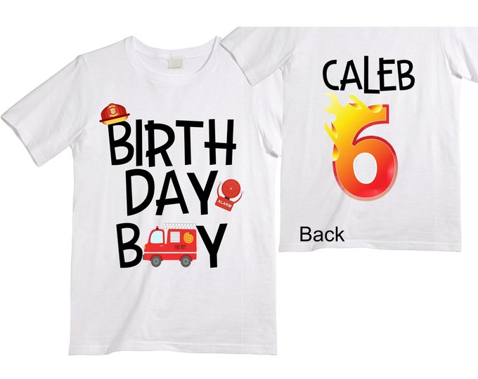 Personalized Sound the Alarm I'm 6 Fire Truck Truck FIVE Raglan Monster Truck theme Birthday Shirt. FIVE Birthday. FireTruck Birthday .