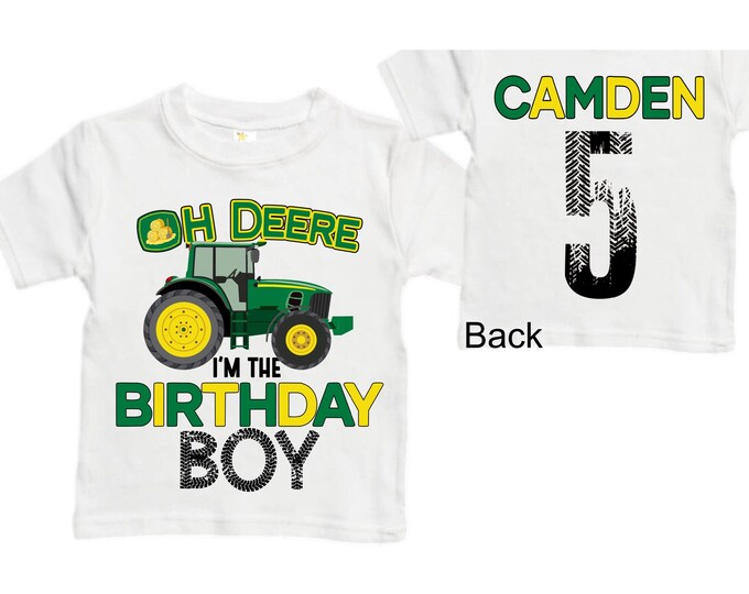 Personalized Green Tractor Truck FIVE Raglan Monster Truck theme Birthday Shirt. FIVE Birthday. Racing Birthday . Tractor Truck Birthday .