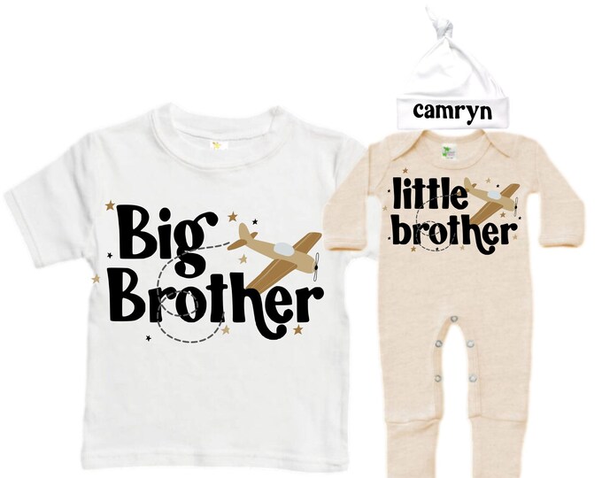 Big Brother/Little Brother Matching Sibling Set. Baby Shower Gift. Take Home Outfit. Matching Sibling Set