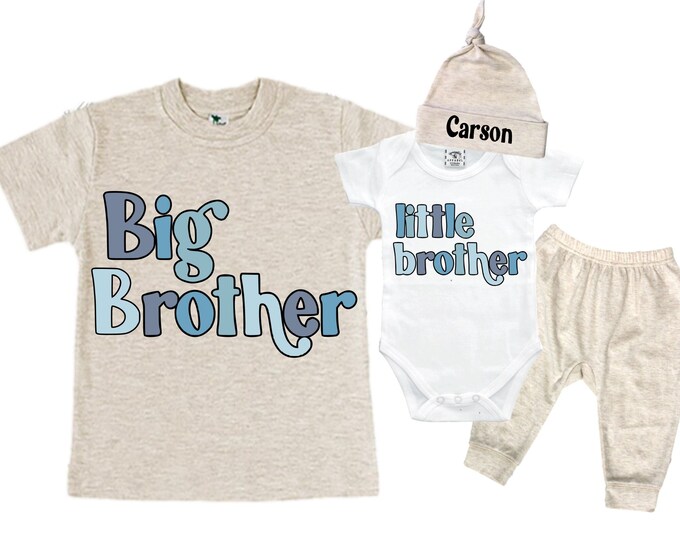 Big Brother/Little Brother Matching Sibling Set. Baby Shower Gift. Take Home Outfit. Matching Sibling Set