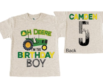 Personalized Green Tractor Truck FIVE Raglan Monster Truck theme Birthday Shirt. FIVE Birthday. Racing Birthday . Tractor Truck Birthday .