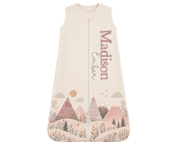 Personalized Baby Sleep Sack. Newborn Coming Home Outfit. Baby Sleep Sack. Bow and Floral themed