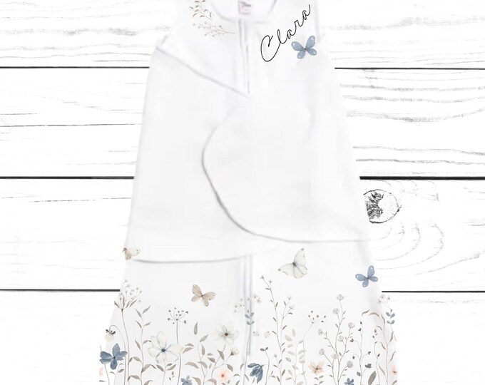 Personalized Baby Swaddle Sack - Name Baby Outfit. Baby Shower Gift. New Born Bring Home Outfit.