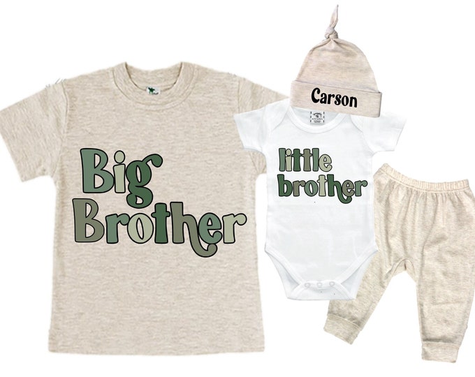 Big Brother/Little Brother Matching Sibling Set. Baby Shower Gift. Take Home Outfit. Matching Sibling Set