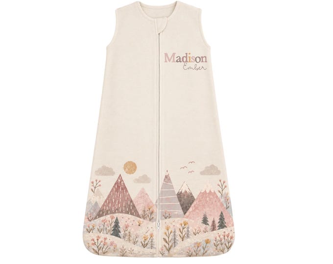 Personalized Baby Sleep Sack. Newborn Coming Home Outfit. Baby Sleep Sack. Bow and Floral themed