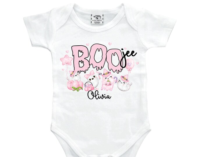Cute Halloween Bodysuit. Boo. Boo jee. Girls Halloween. Girls Halloween. Baby Girl Ghost Shirt. Cute Halloween Shirt. Pink Halloween
