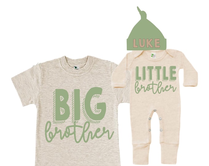Big Brother/Little Brother Matching Sibling Set. Baby Shower Gift. Take Home Outfit. Matching Sibling Set