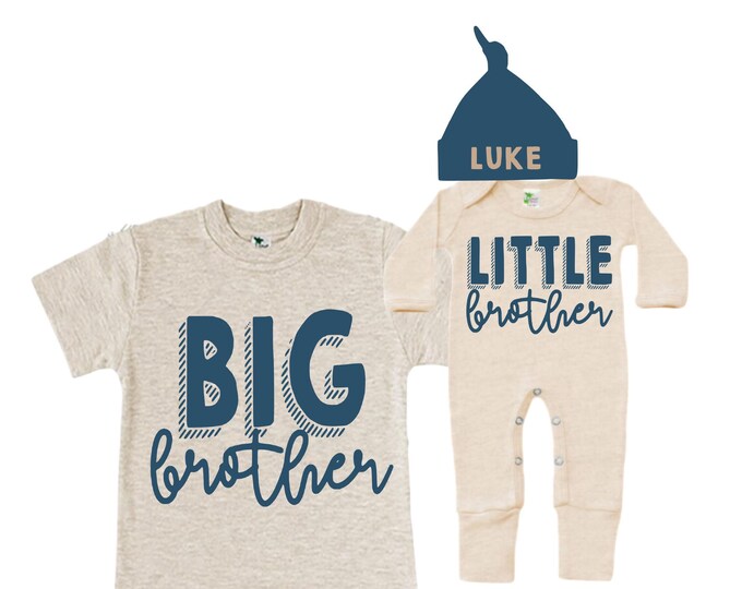 Big Brother/Little Brother Matching Sibling Set. Baby Shower Gift. Take Home Outfit. Matching Sibling Set
