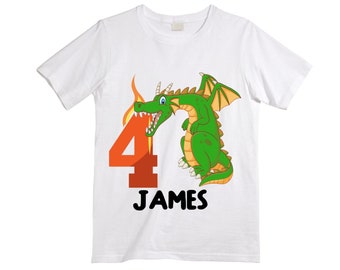 Personalized Dragon Themed Birthday FOUR Birthday Shirt. Dragon Birthday Shirt. Dragon Cake Smash Shirt