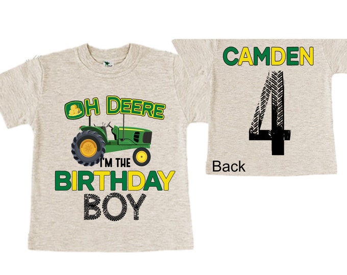 Personalized Tractor FOUR  Raglan Monster Truck theme Birthday Shirt. Two Birthday. Boy's Racing Birthday . Tractor Birthday .