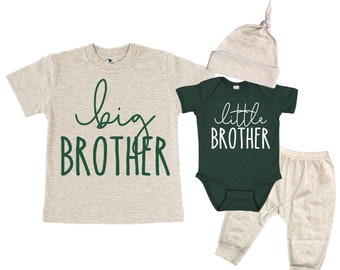 Big Brother/Little Brother Matching Sibling Set. Baby Shower Gift. Take Home Outfit. Matching Sibling Set