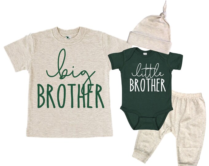 Big Brother/Little Brother Matching Sibling Set. Baby Shower Gift. Take Home Outfit. Matching Sibling Set