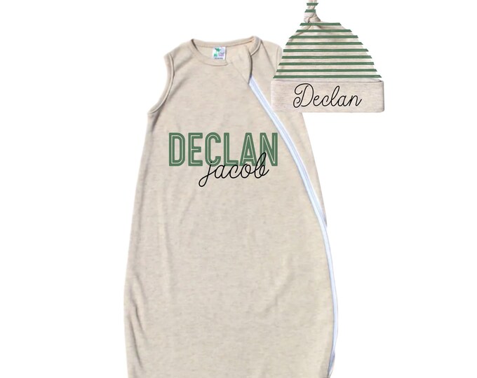 Personalized Baby Sleep Sack. Newborn Coming Home Outfit. Baby Sleep Sack