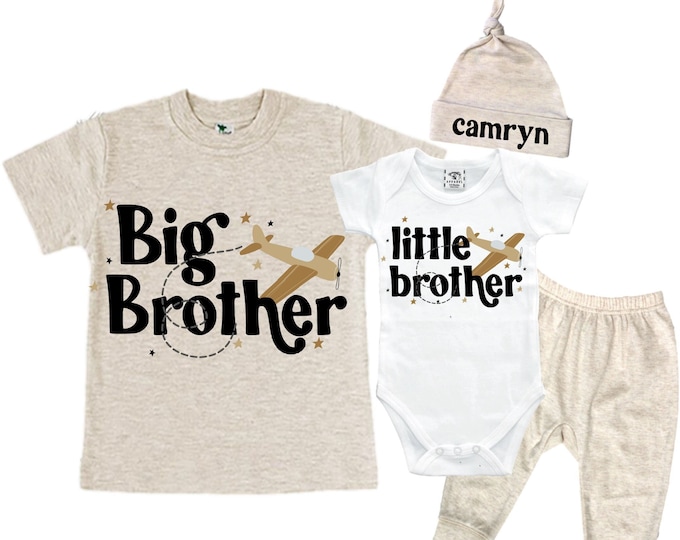 Big Brother/Little Brother Matching Sibling Set. Baby Shower Gift. Take Home Outfit. Matching Sibling Set
