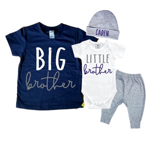 Big Brother/Little Brother Matching Sibling Set. Baby Shower Gift. Take Home Outfit. Matching Sibling Set