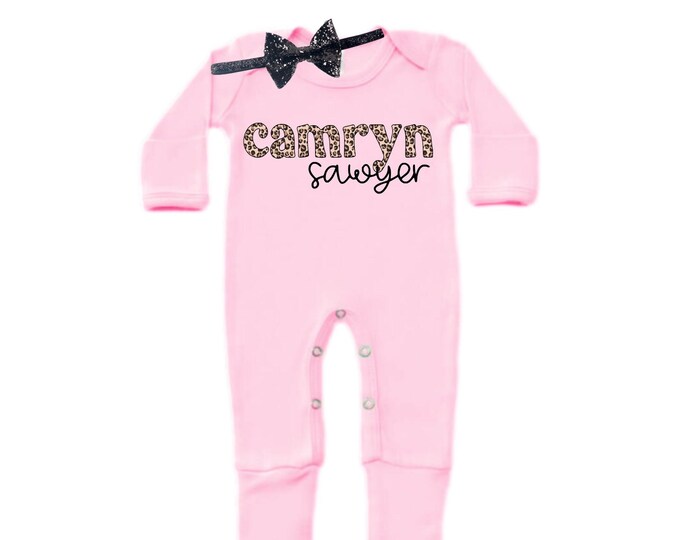 Personalized Name Baby Outfit. Baby Shower Gift. New Born Bring Home Outfit.
