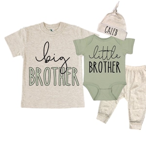 Ensemble grand frère/petit frère assorti. Cadeau baby shower. Tenue à emporter à la maison. Ensemble assorti pour les frères et sœurs