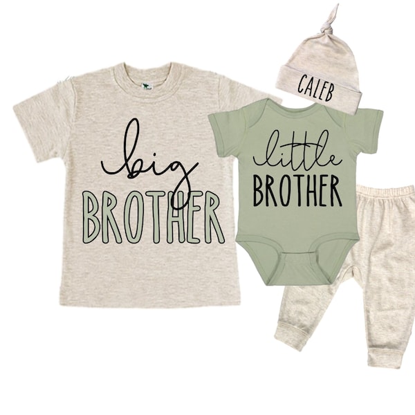 Big Brother/Little Brother Matching Sibling Set. Baby Shower Gift. Take Home Outfit. Matching Sibling Set