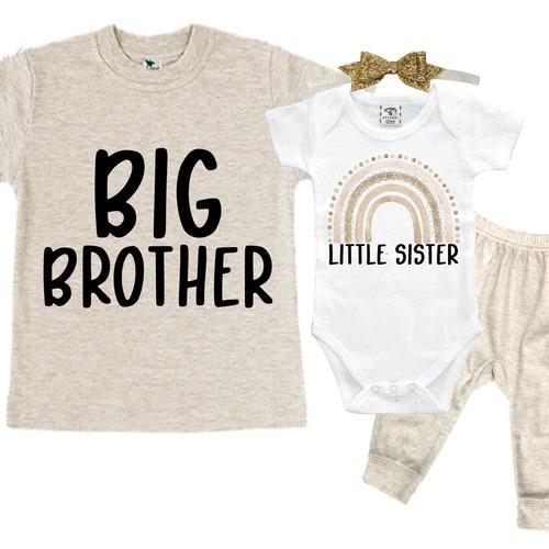 Big Brother Little Sister Personalized Baby Newborn Gift Set - Etsy