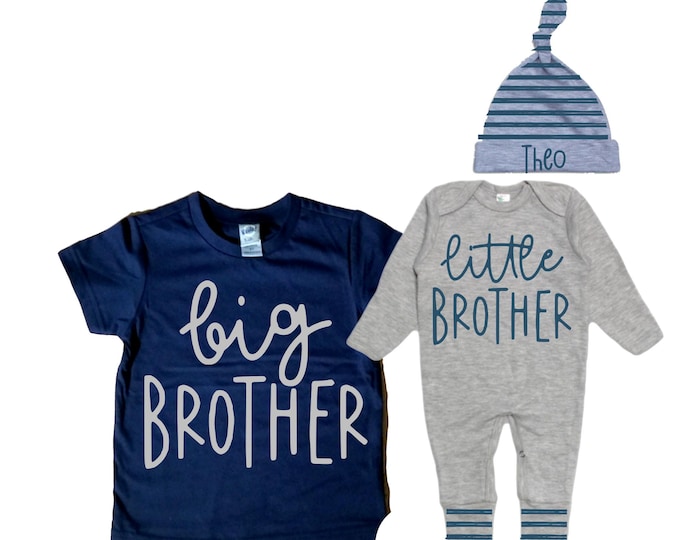 Matching Big Brother Little Brother Outfit Set: Baby Shower Gift
