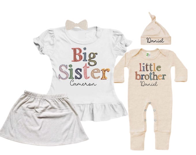 Complete Set - Big Sister Little Brother Matching Sibling Set