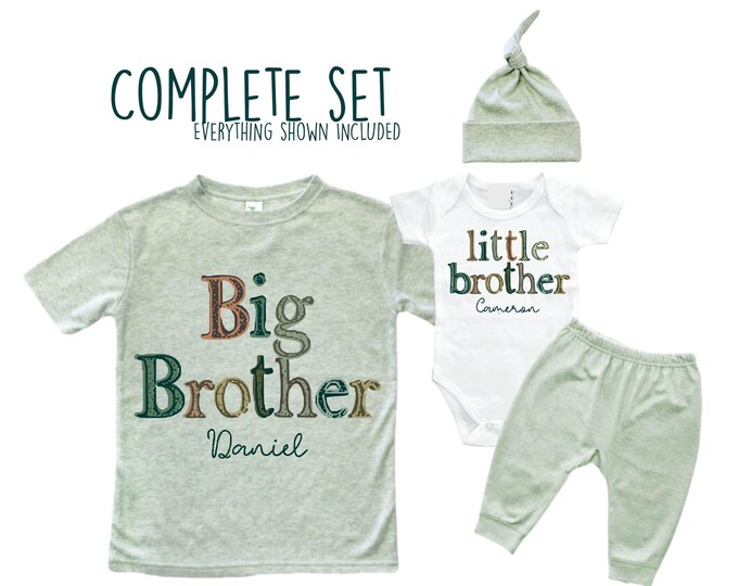 Big Brother/Little Brother Matching Sibling Set. Baby Shower Gift. Take Home Outfit. Matching Brother Set