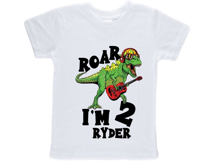 Personalized Dinosaur theme Birthday Shirt. Two Birthday. Boy's Dino Birthday Shirt. Dinosaur Birthday Shirt.
