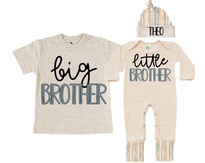 Big Brother/Little Brother Matching Sibling Set. Baby Shower Gift. Take Home Outfit. Matching Sibling Set